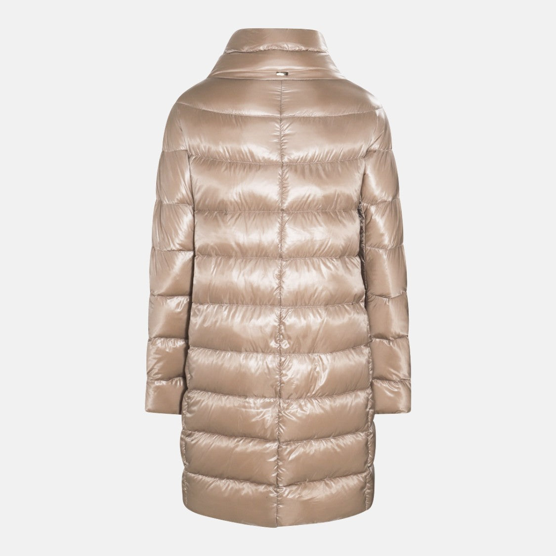 Herno Quilted Mid-Thigh Down Coat With Structured Collar