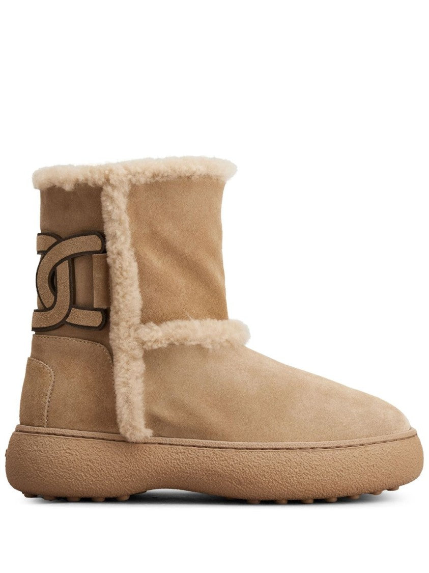 Tod's Lambskin Ankle Boots With Cozy Shearling Lining