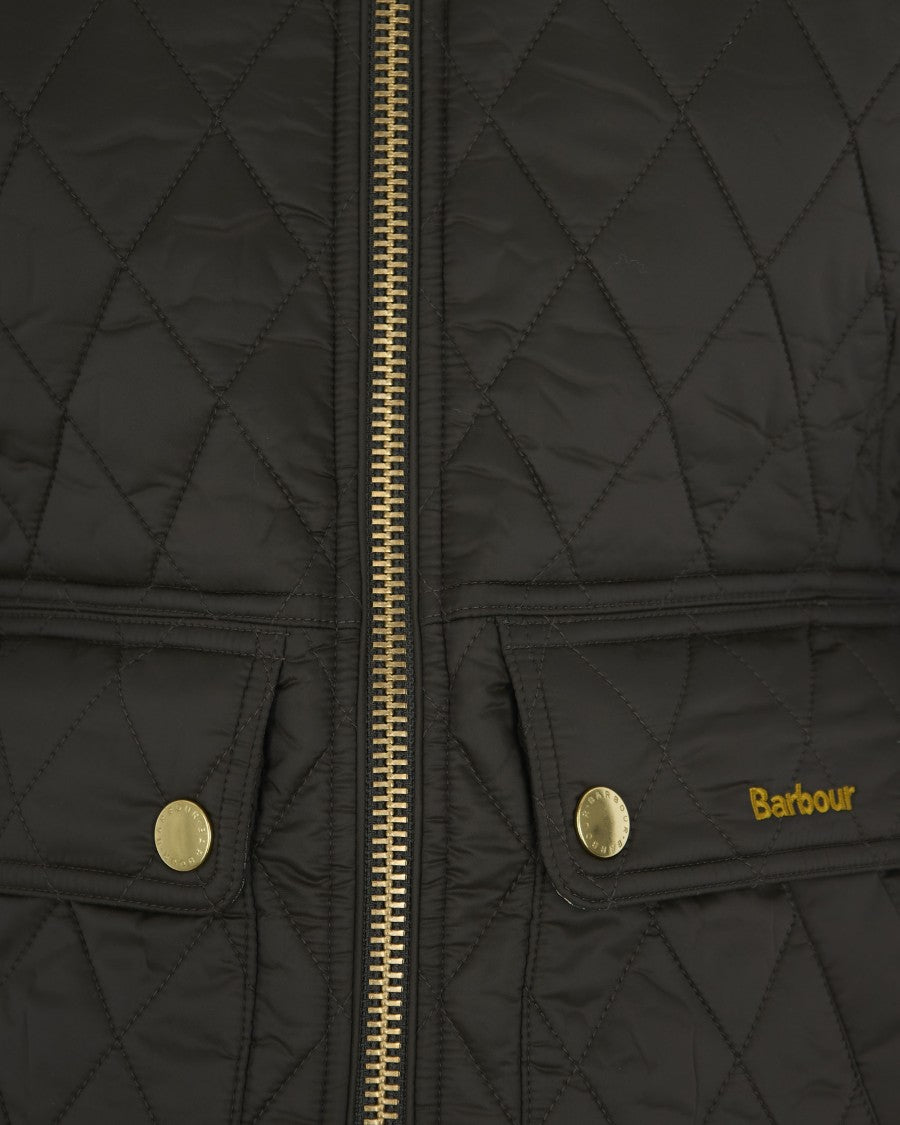 Barbour Fitted Quilted Jacket With Technical Fabric And Ribbed Cuffs
