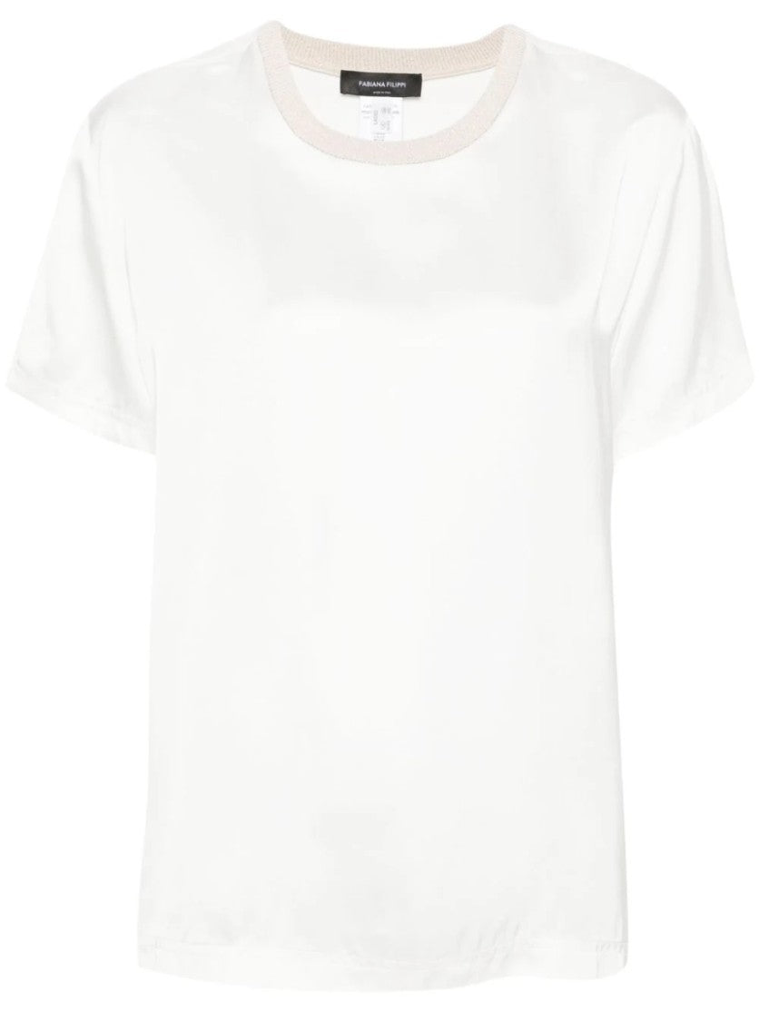 Fabiana Filippi Contemporary White Top With Round Neckline