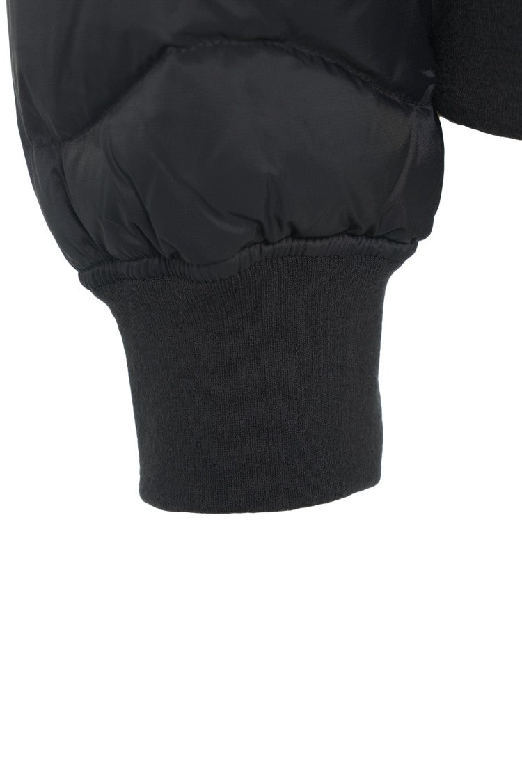 Blauer Innovative Wave-Quilted Black Down Bomber Jacket