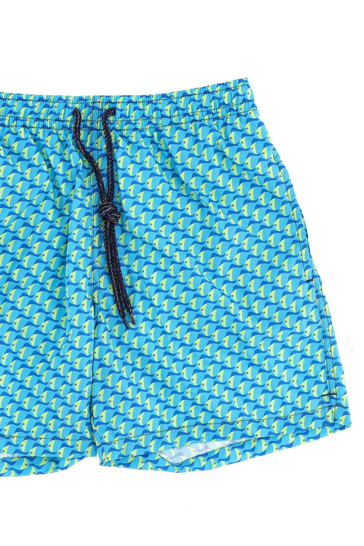 Drumohr Fish Print Quick-Dry Swim Shorts