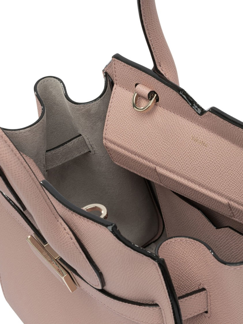 Valextra Milano Mini Handbag In Pink Calf Leather