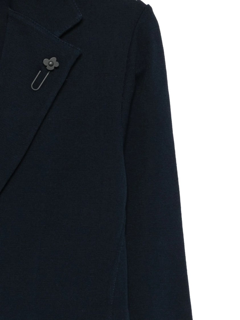 Lardini Black Knitted Tailored Cotton Jacket