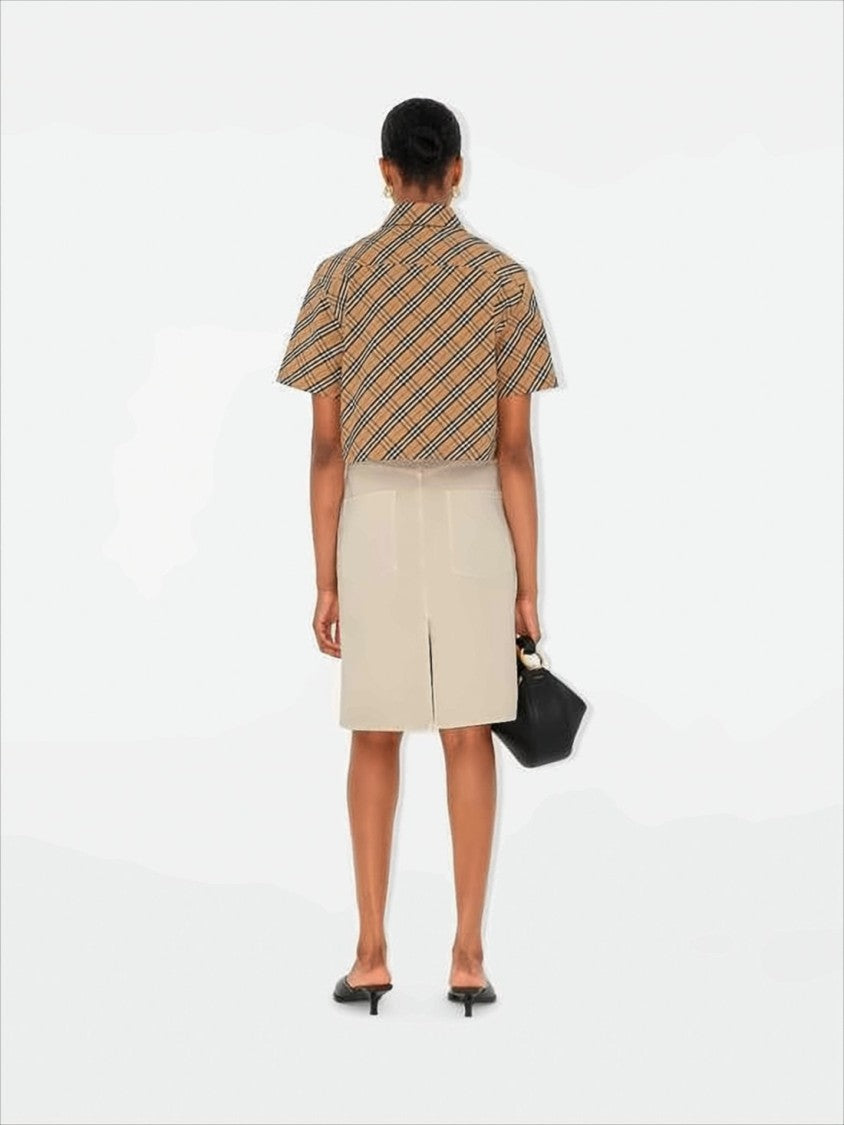 Burberry Cropped Check Pattern Blouse