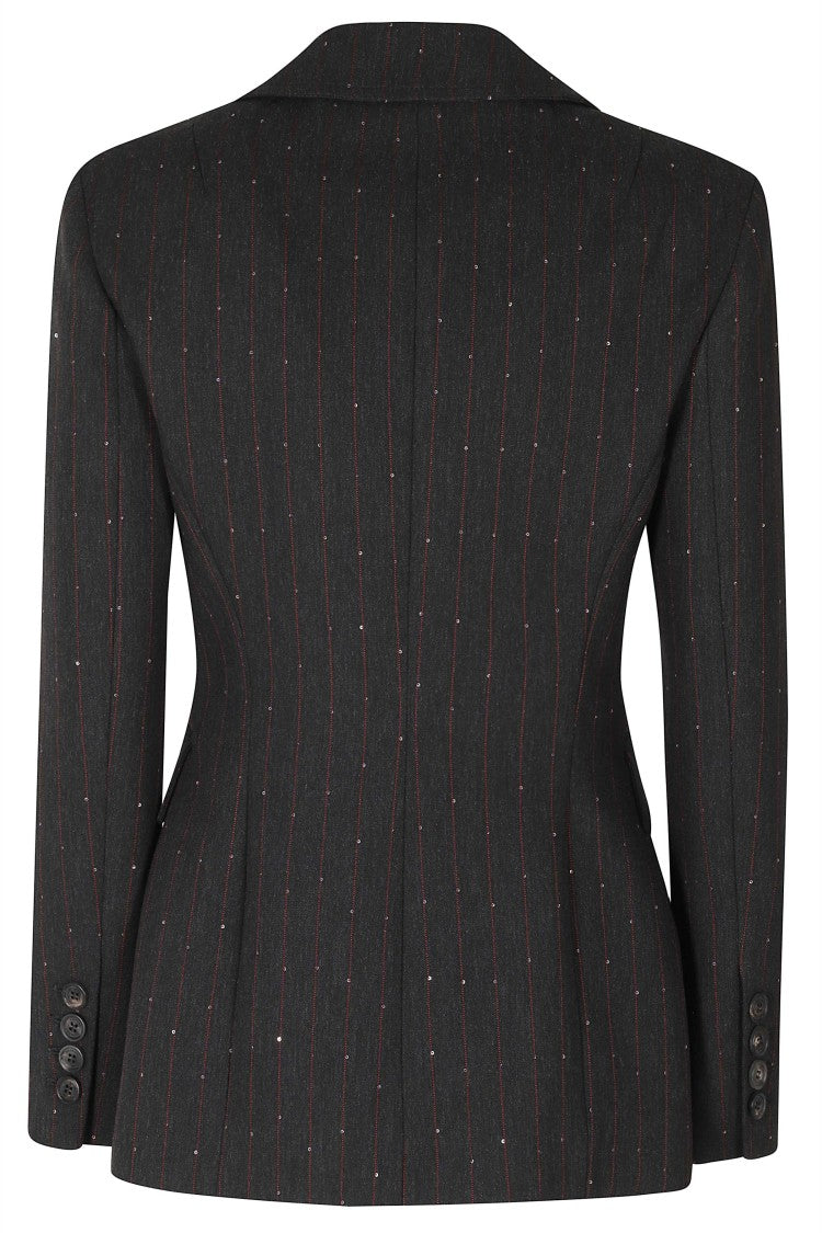 Ermanno Firenze Anthracite Tailored Single-Breasted Blazer