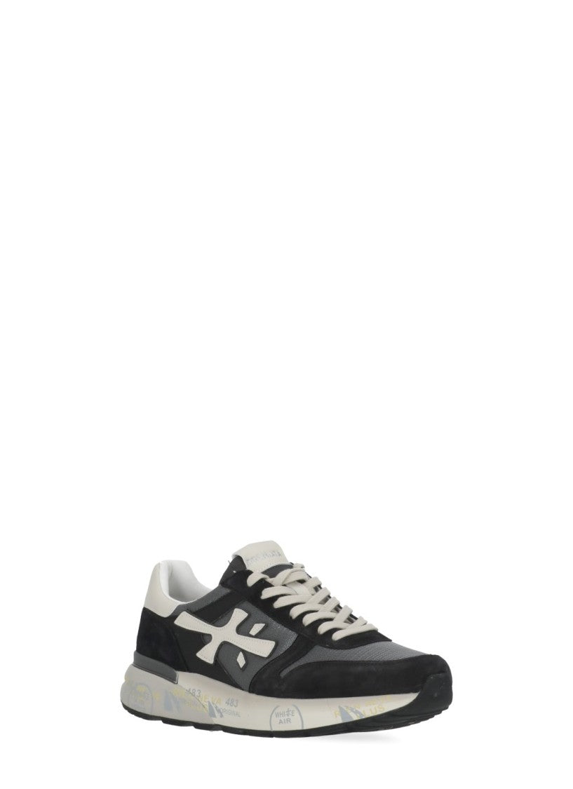 Premiata White Mick 8085 Suede-Blend Sneakers
