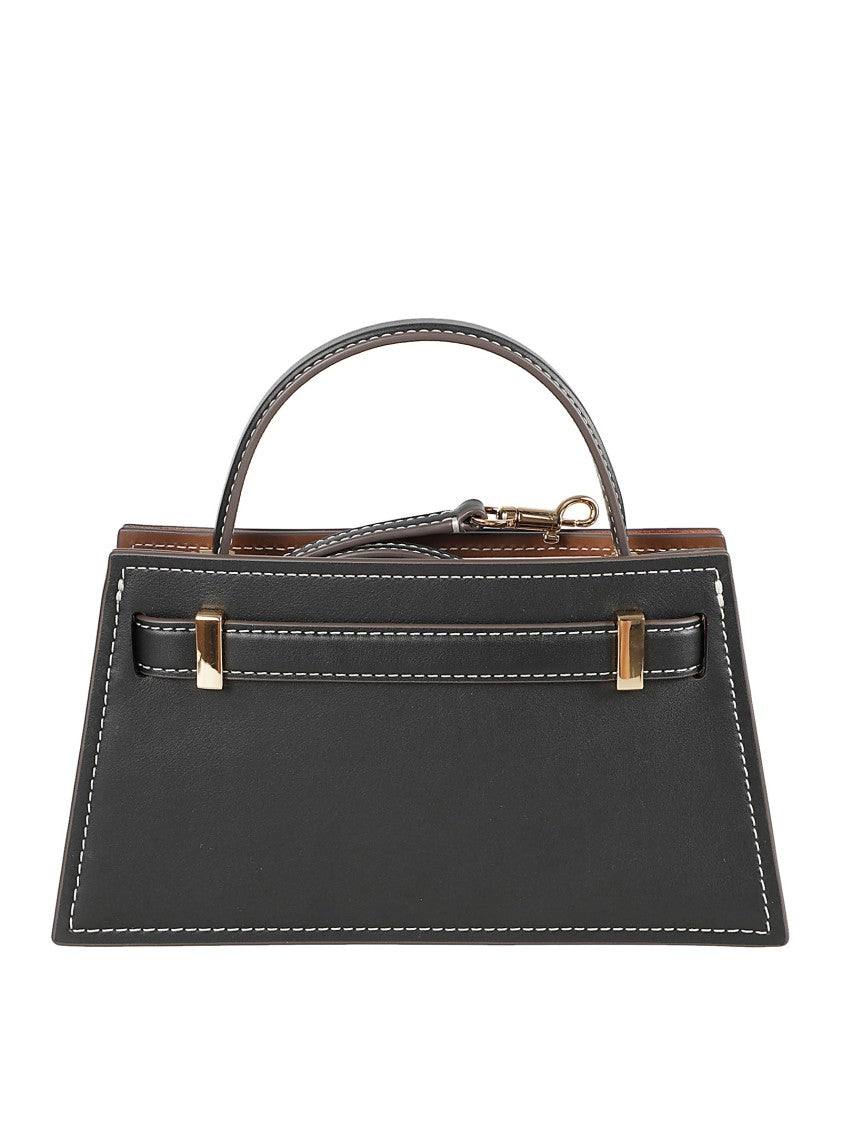 Tory Burch Structured Snap-On Handbag With Adjustable Strap