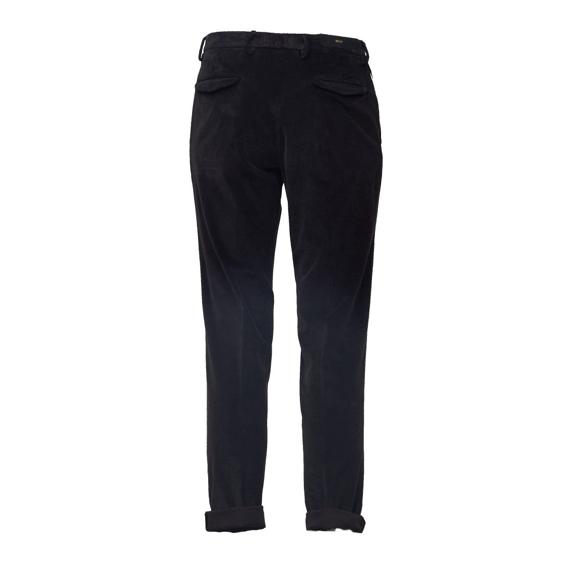 Briglia 1949 Pinces-Detail Black Velvet Pants With Rolled Hem