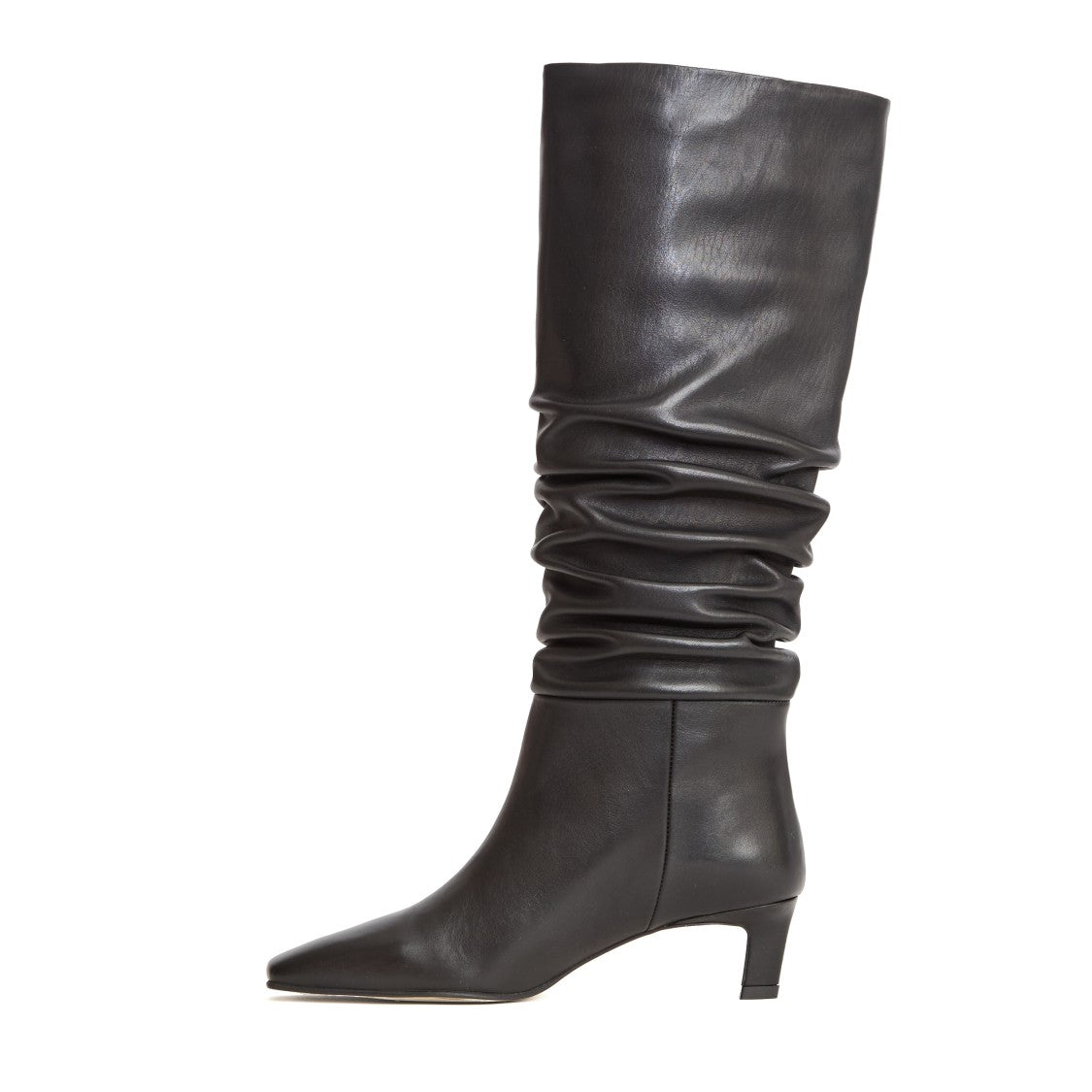 Alohas Mid-Calf Ruched Nappa Leather Boots
