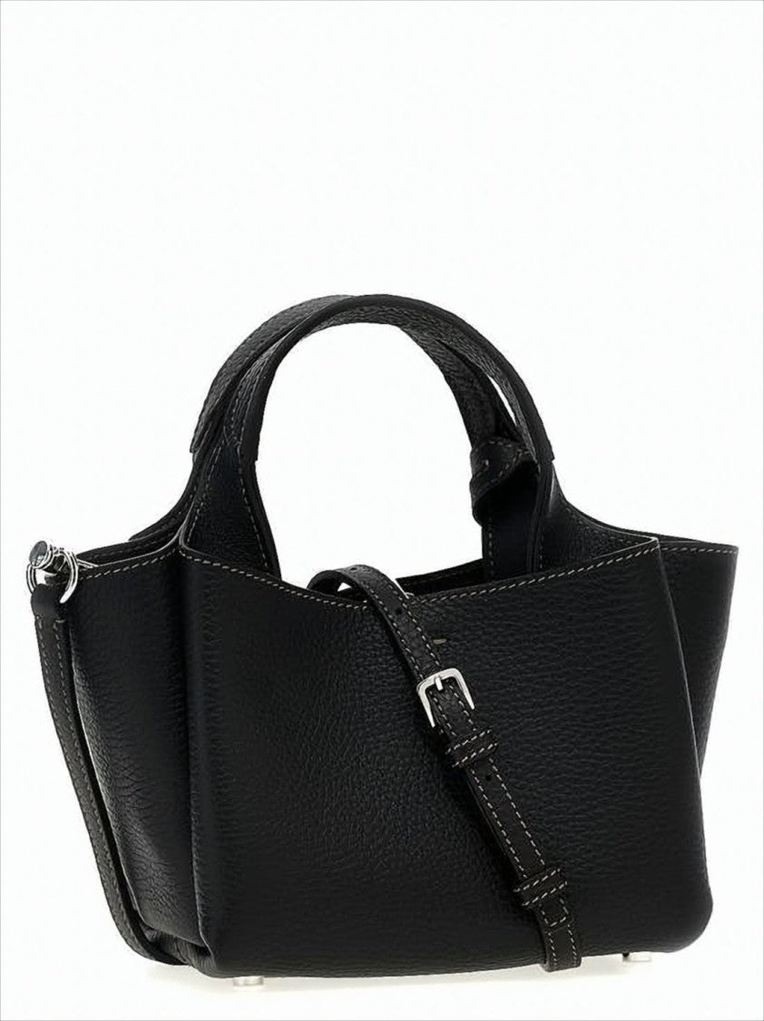 Tod's Textured Calf Leather Shoulder Bag With Dual Handles
