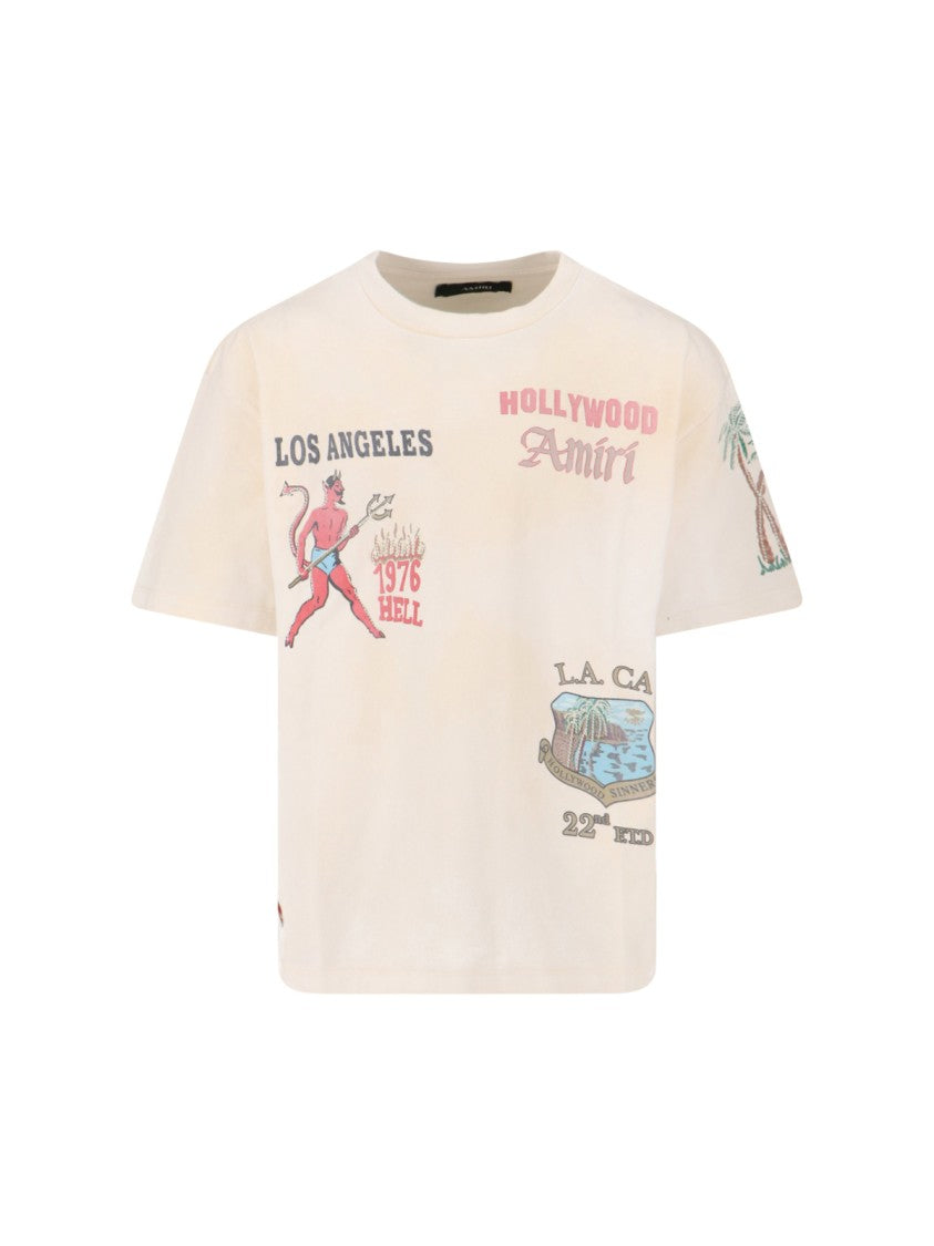 Amiri Relaxed Fit Graphic Print T-Shirt With Crew Neckline