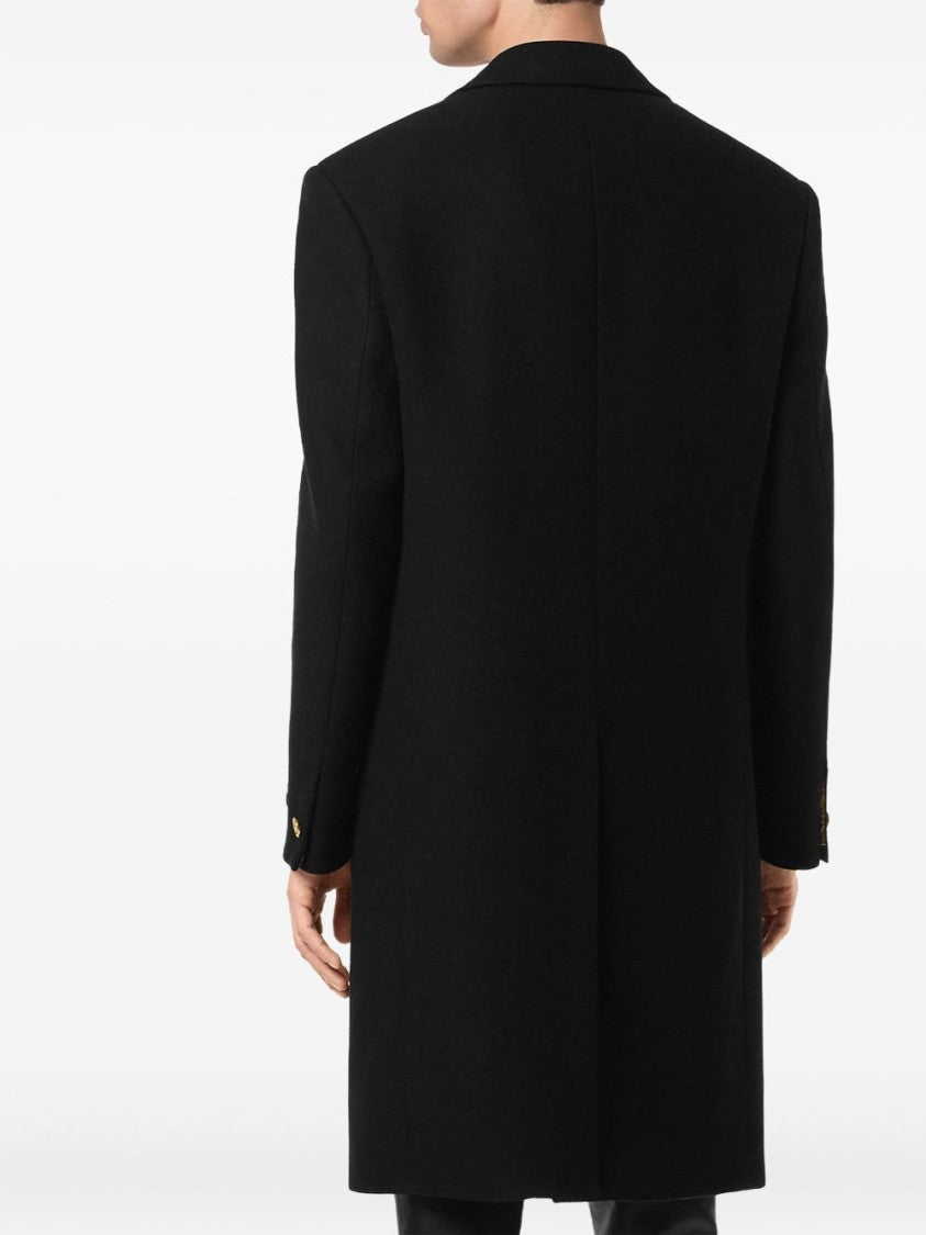 Versace Black Silk And Nylon Tailored Coats