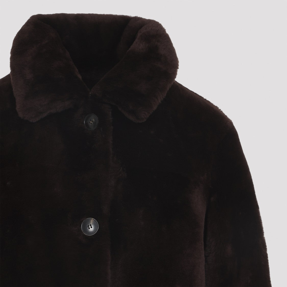 Yves Salomon Deep Grenat Lamb Shearling Jacket With Pointed Collar