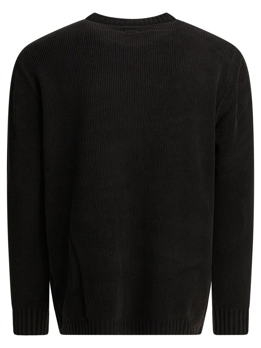 C.P. Company Ribbed Knit Sweater With Unique Lens Detail