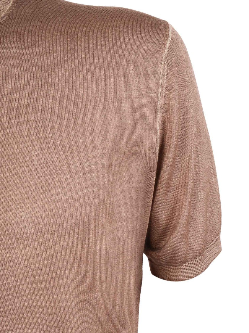 Brando-Lubiam Brown Silk Cashmere Knit Top