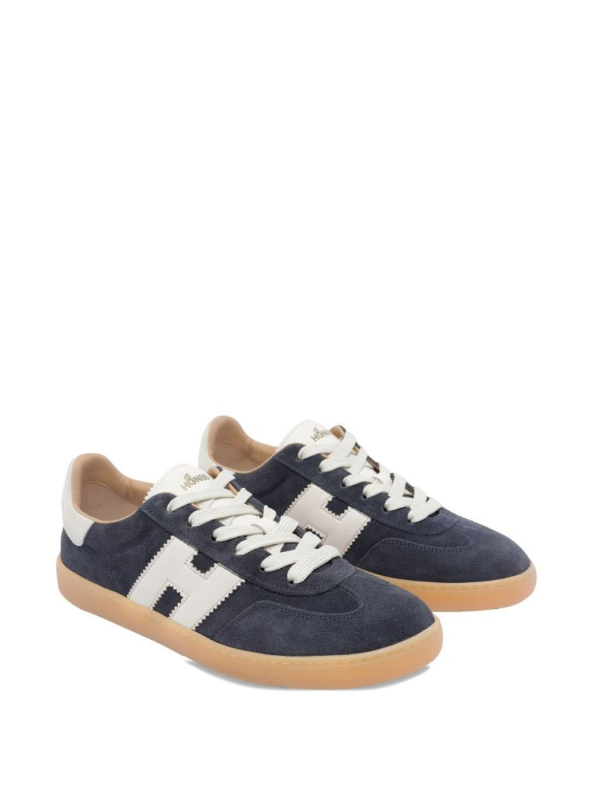 Hogan Dark Blue Suede Lace-Up Sneakers