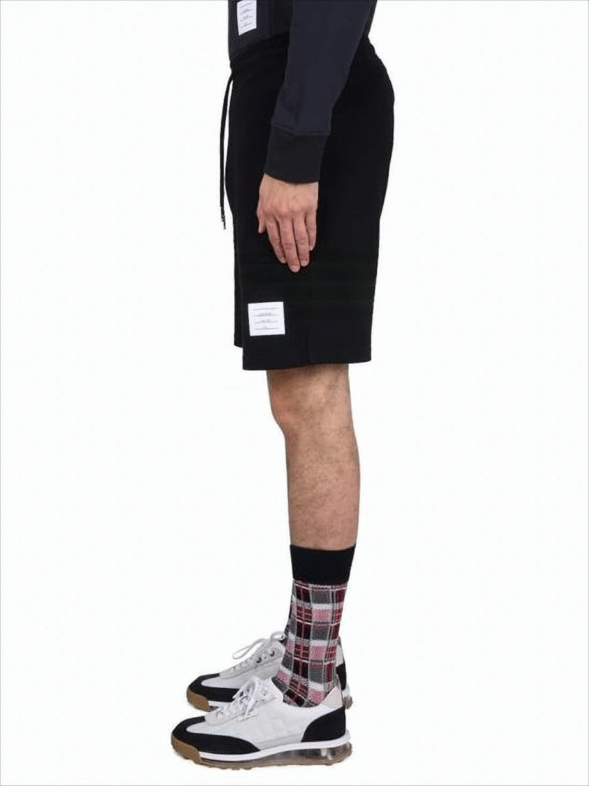 Thom Browne Minimalist Navy Shorts With Adjustable Drawstring Waistband