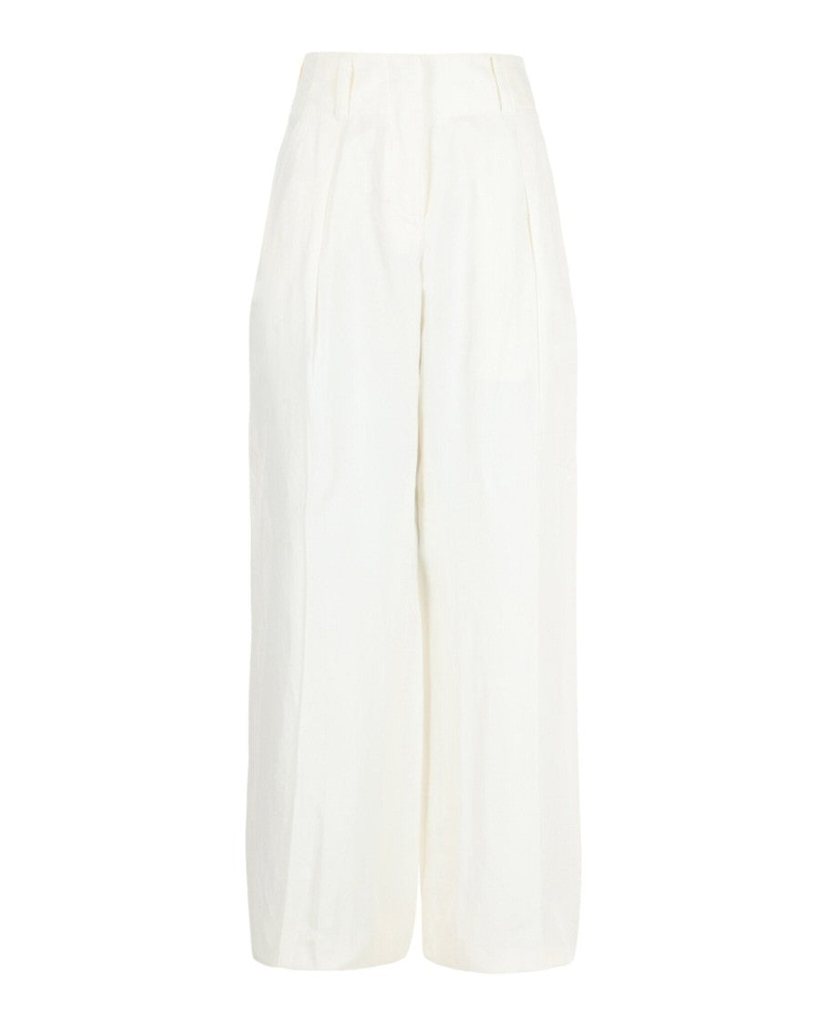 Ferragamo Silk Blend Wide-Leg Pants