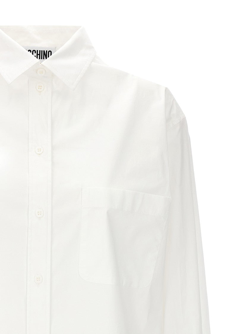 Moschino Tailored Stretch Cotton Poplin Shirt With Front Pocket