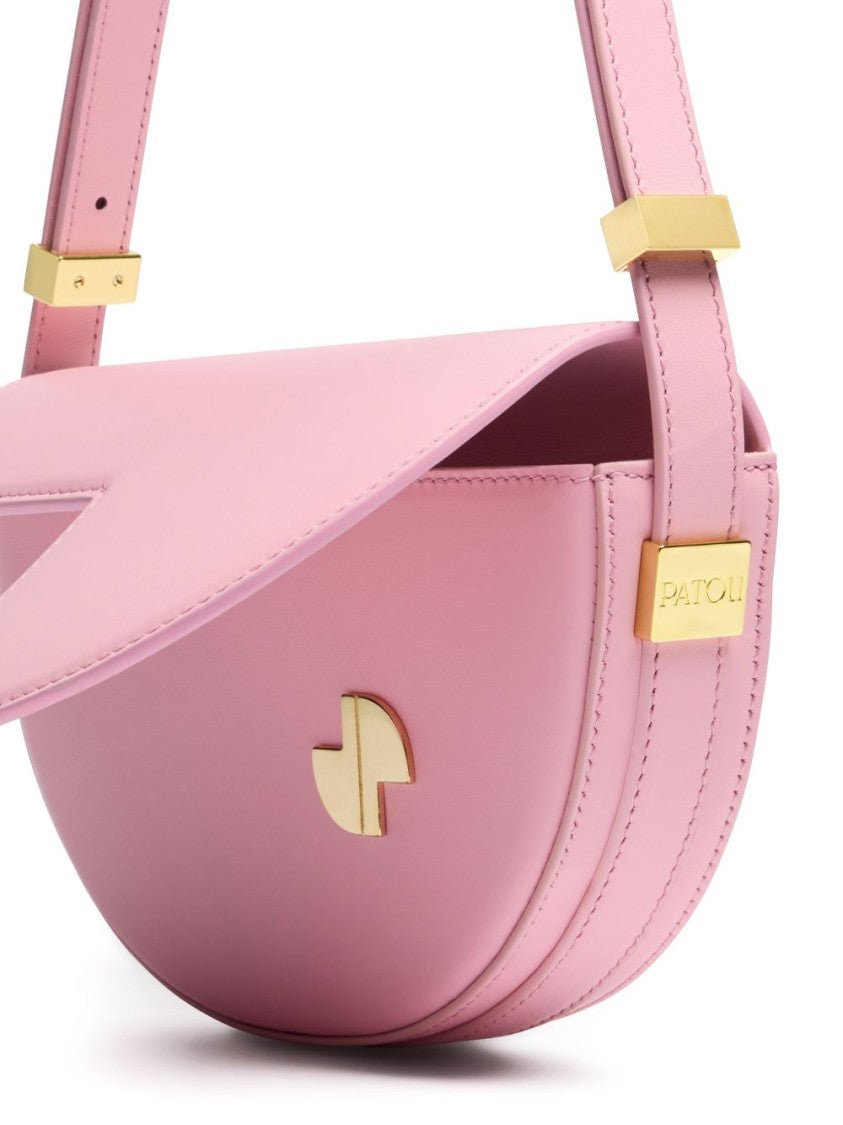 Patou Flamingo Pink Foldover Top Bag With Adjustable Strap