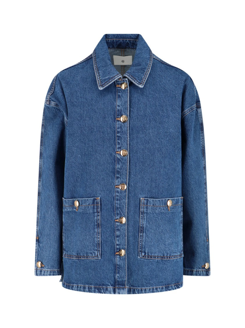 Anine Bing Classic Denim Shirt With Button Closure