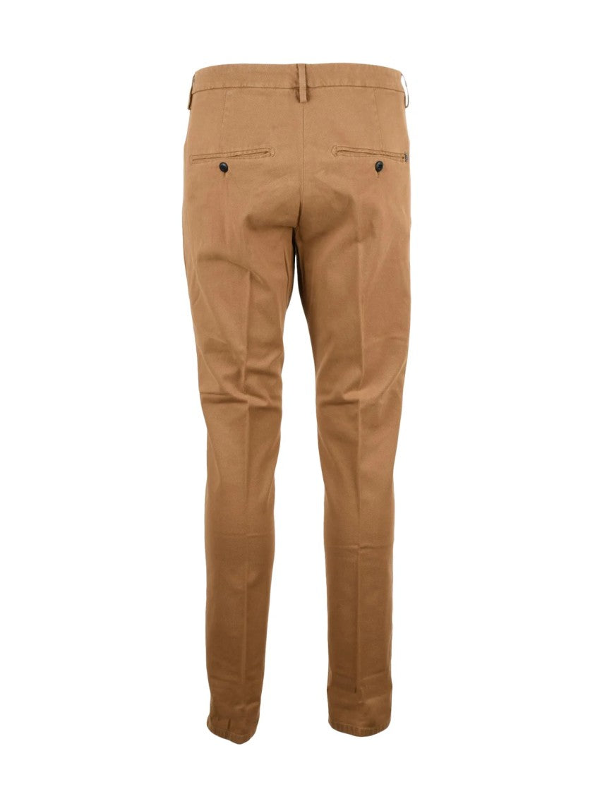 Dondup Beige Gaubert Textured Cotton-Linen Blend Trousers