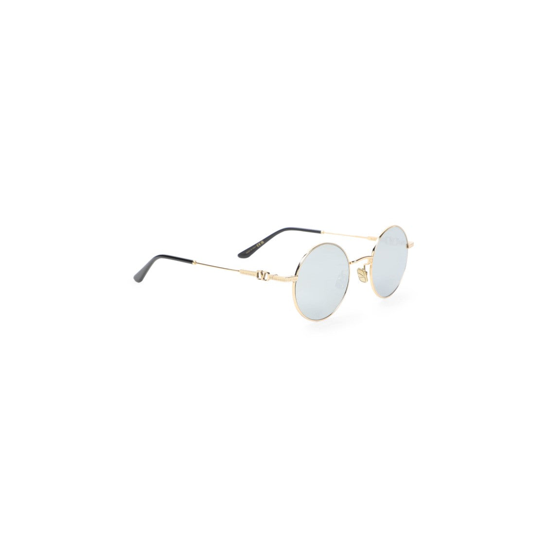 Valentino Garavani Round Metal Sunglasses With Blue Lenses
