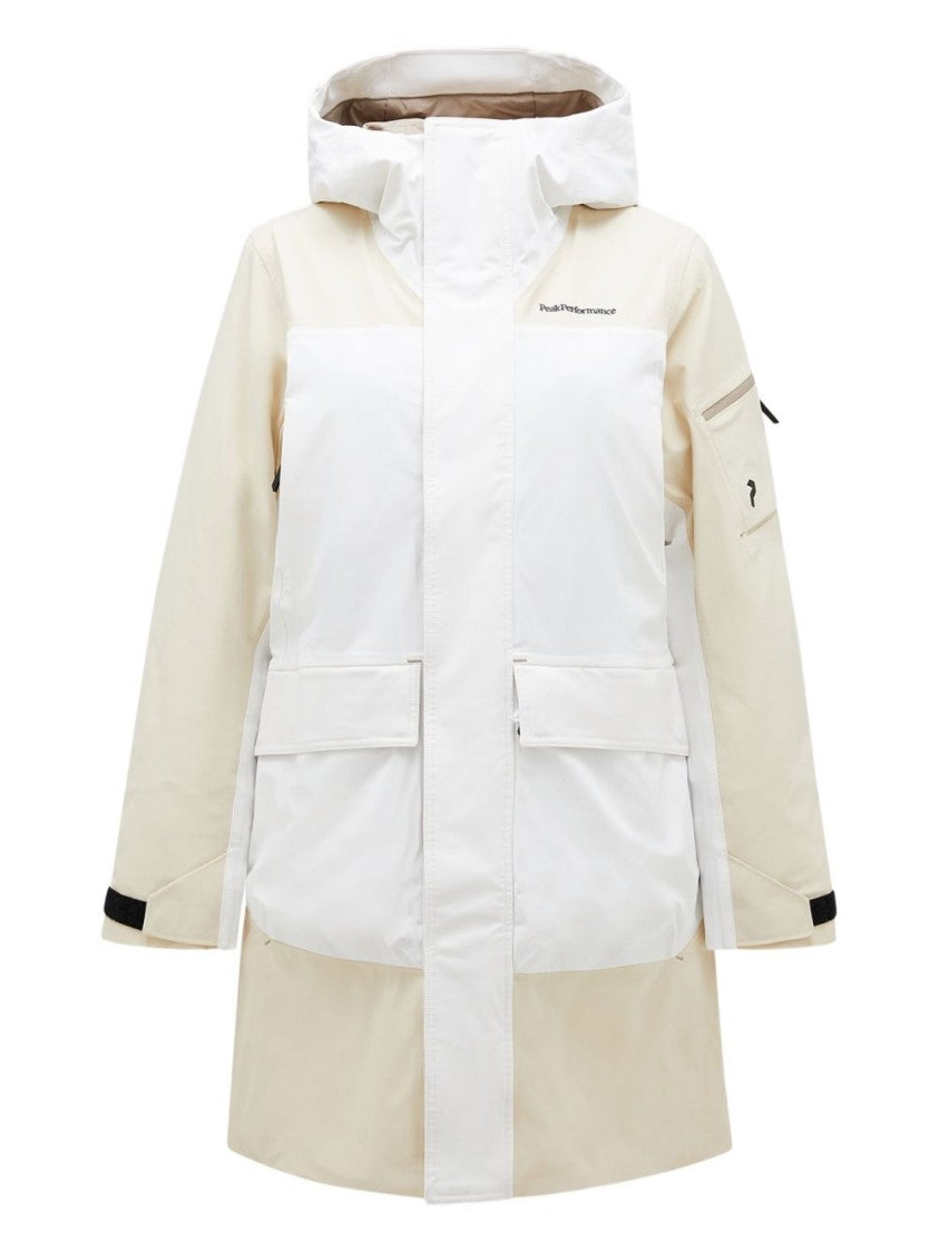 Peak Performance Two-Tone Long Coat With Hood