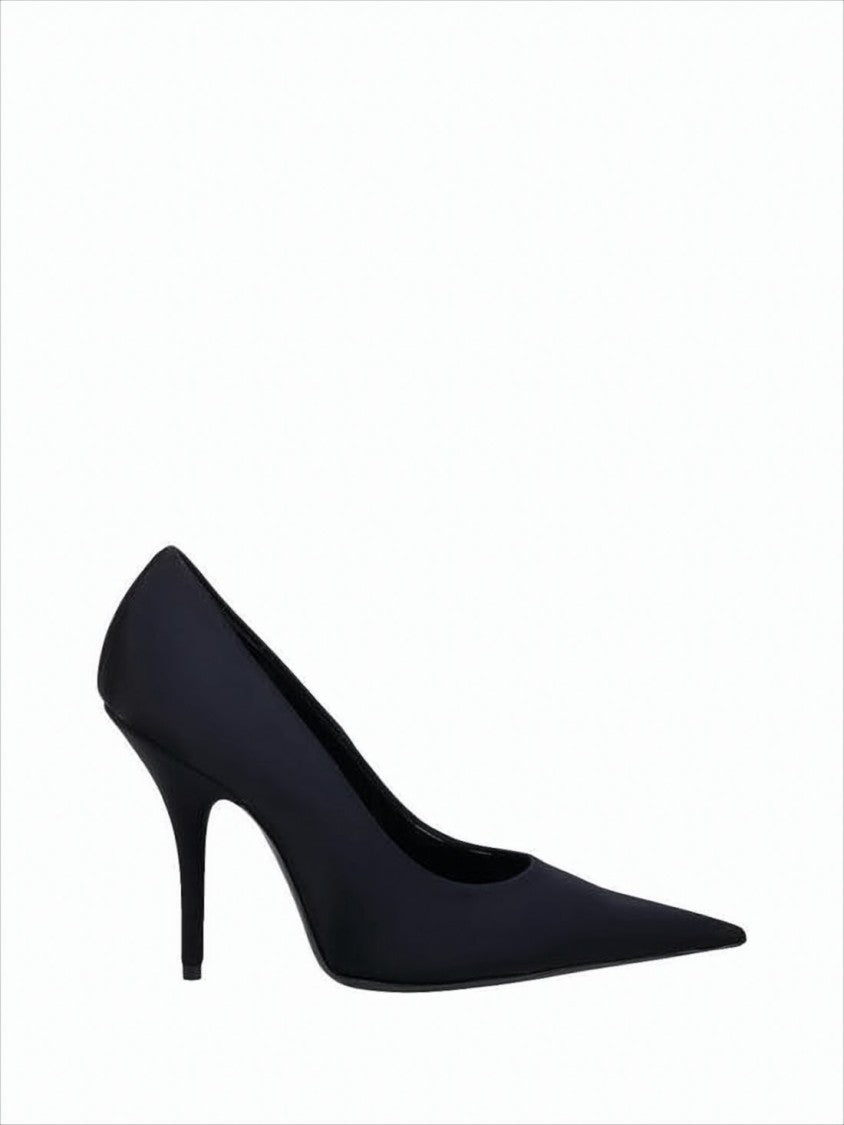 Balenciaga Pointed-Toe Black Spandex Pumps With Stiletto Heel