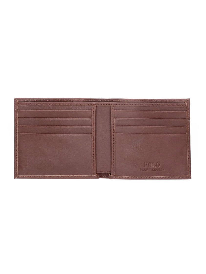 Polo Ralph Lauren Brown Leather Polo Bear Bi-Fold Wallet
