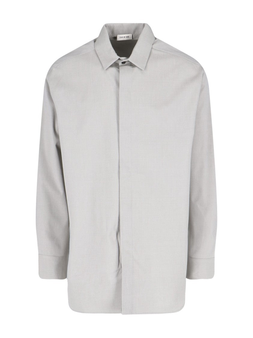 Fear Of God Grey Shirt With Classic Collar And Long Sleeves