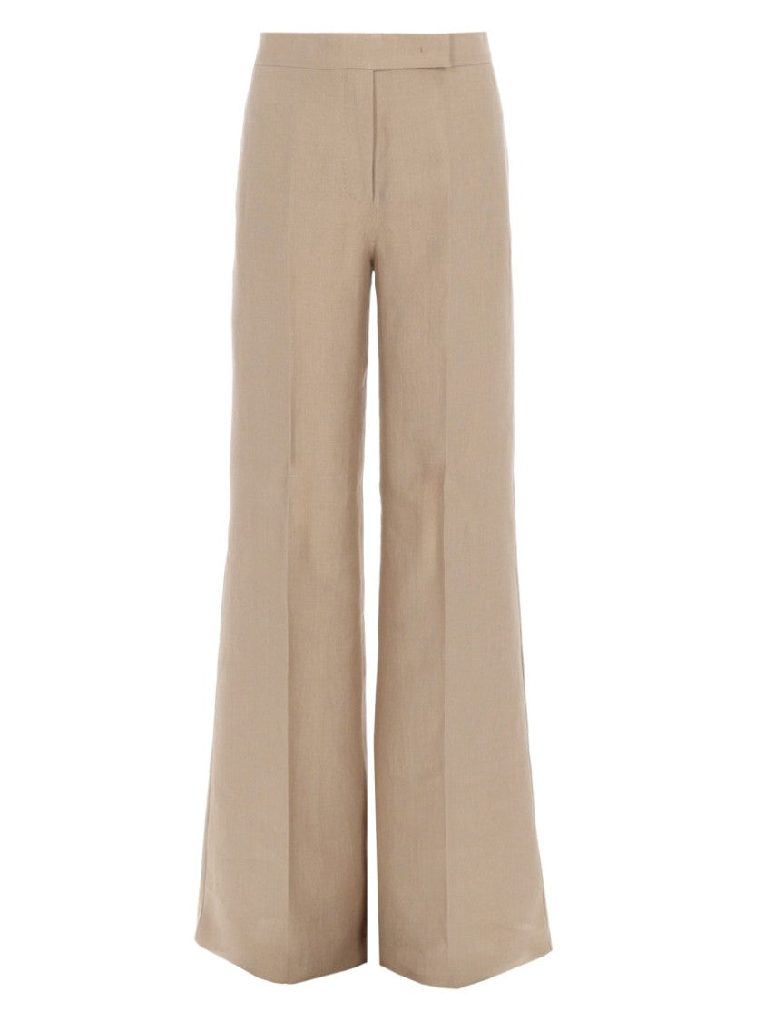 Max Mara Wide-Leg Linen Trousers With High Waist And Relaxed Fit