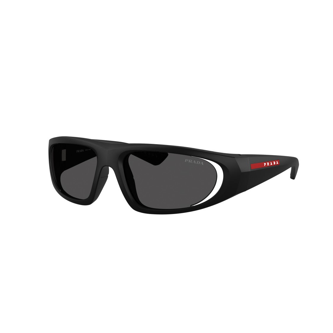 Prada Linea Rossa 0Ps B03s Wraparound Design Black Sunglasses