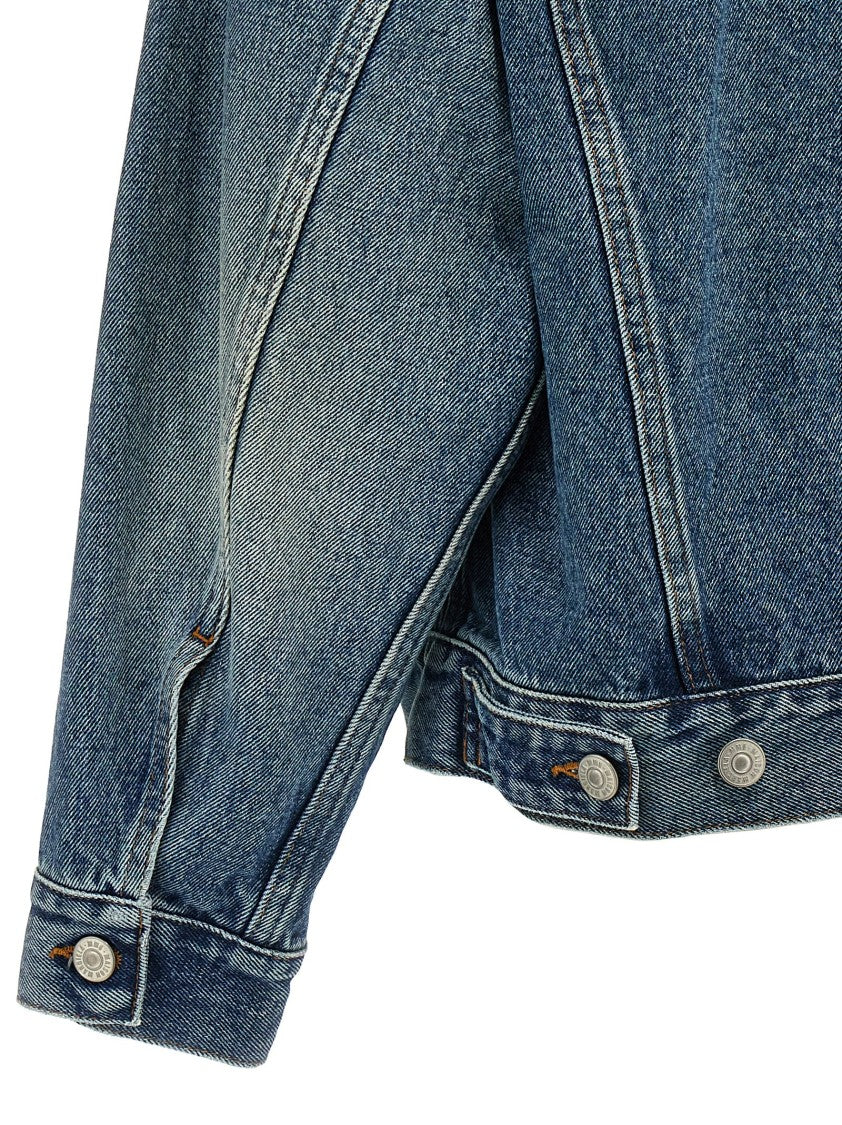 Mm6 By Maison Margiela Cut-Out Denim Jacket With Unique Sleeve Details