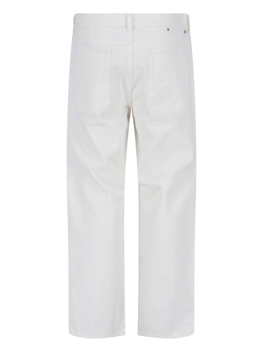 Golden Goose Straight-Leg White Jeans With Five-Pocket Design