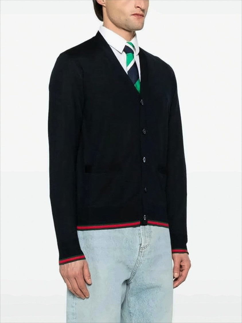 Gucci Wool Cardigan With Deep V-Neck
