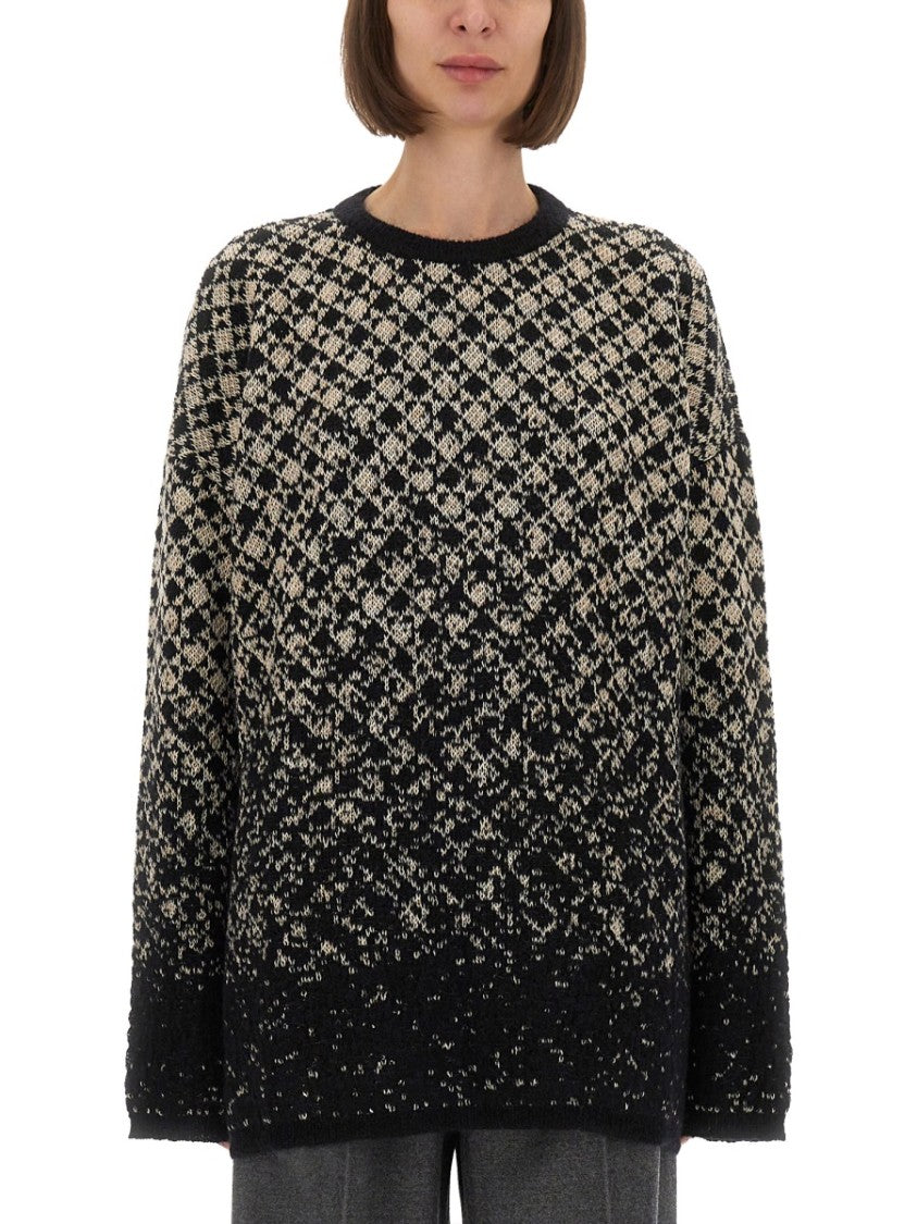 Mm6 By Maison Margiela Gradient Diamond Pattern Wool Pullover