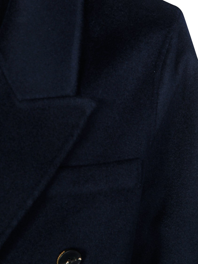Amaranto Deep Navy Double-Breasted Overcoat