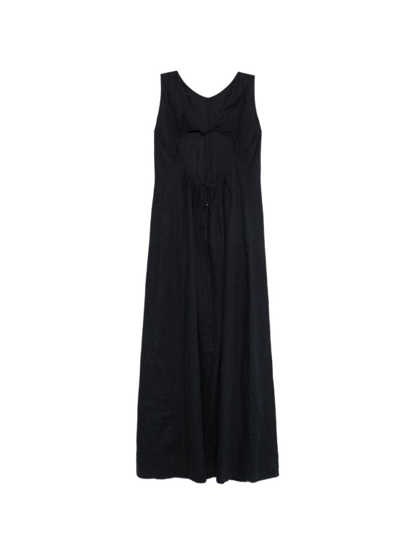 Aspesi Black Sleeveless Open Back Maxi Dress