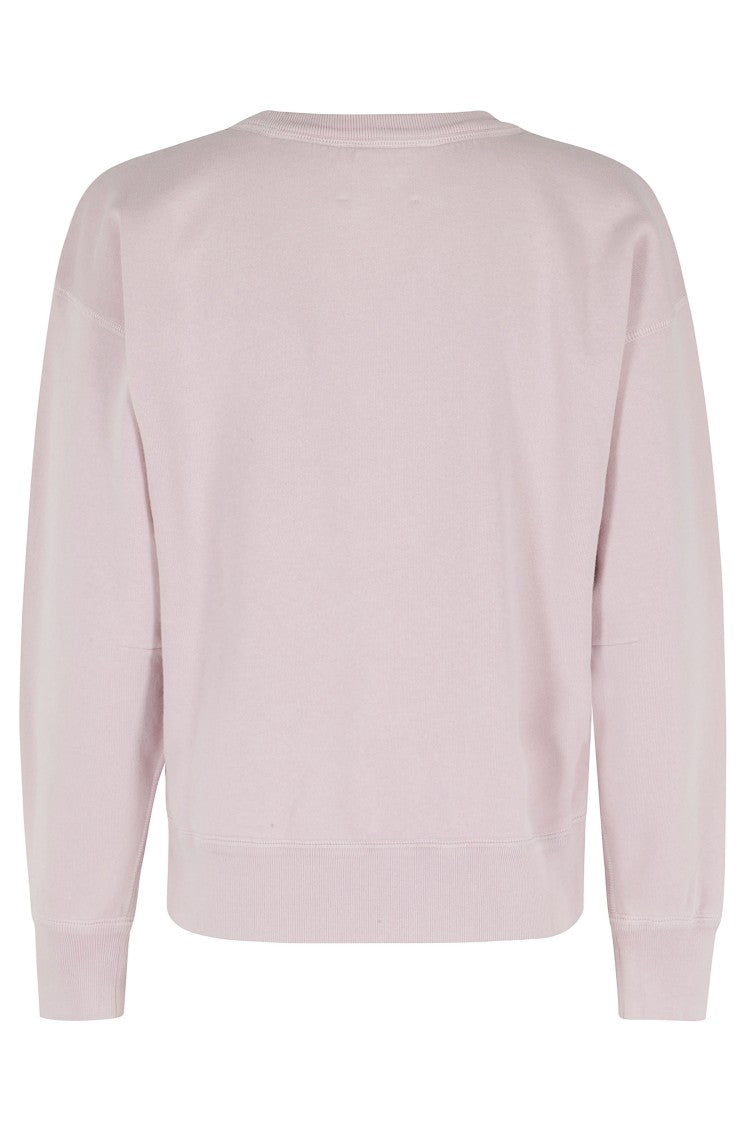 Isabel Marant Étoile Pink Mobyli Gz Blurred Logo Crewneck Cotton-Blend Sweatshirt