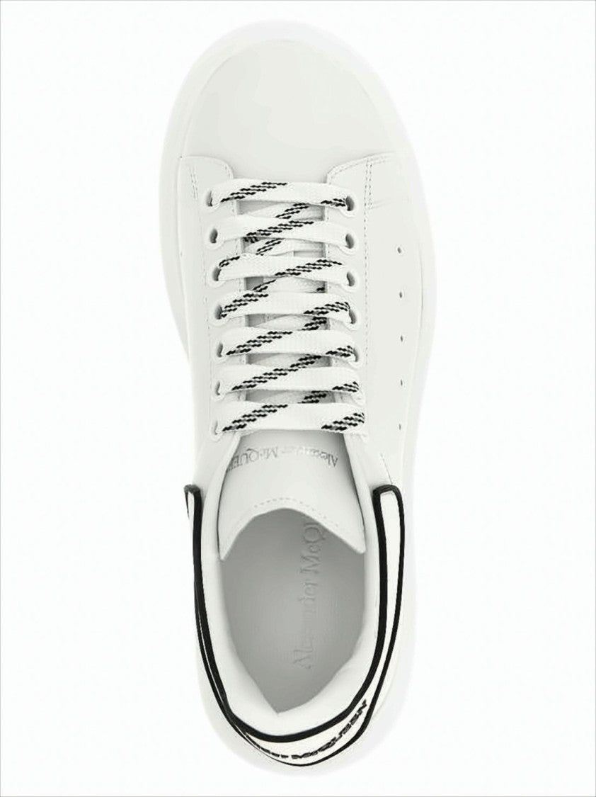 Alexander Mcqueen Low-Top Calf Leather Sneakers With Black Piping Accents