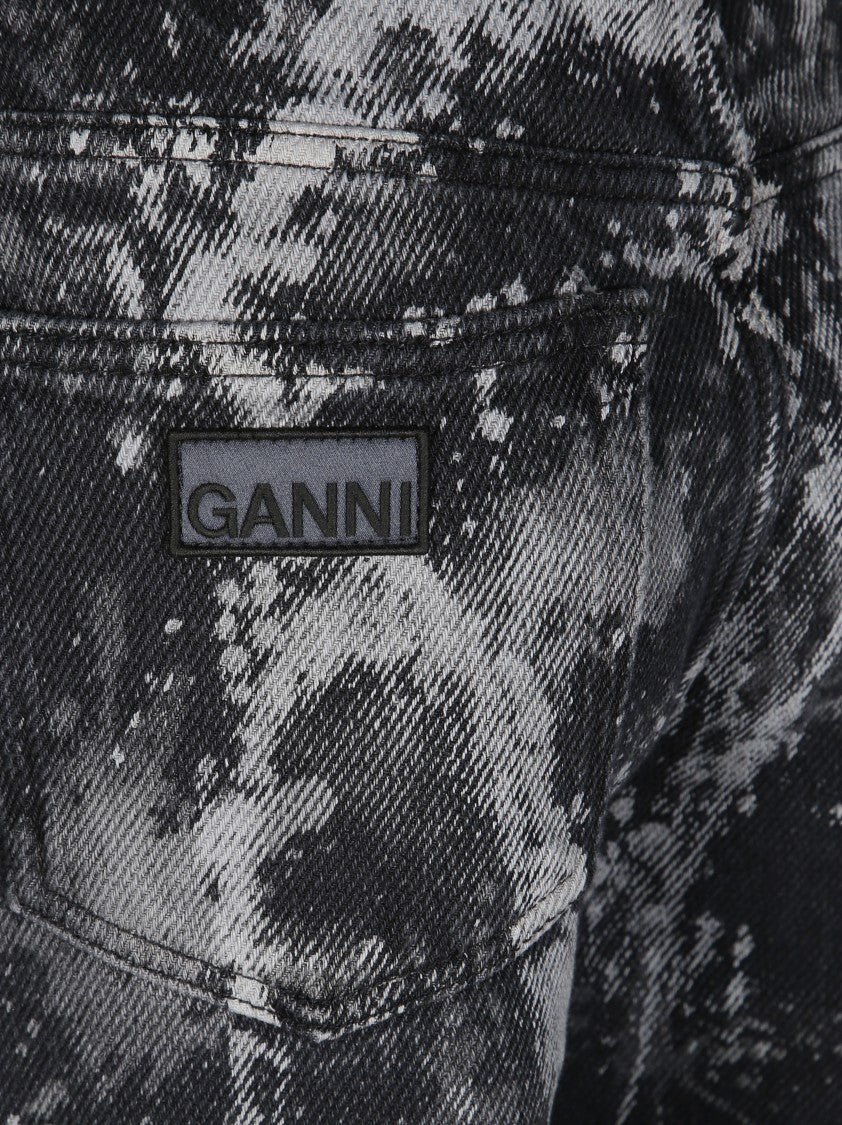 Ganni Heavy Izey Bleached Wash Wide-Leg Jeans