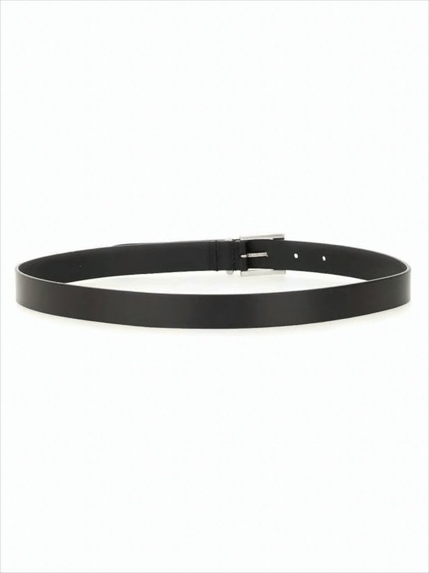Isabel Marant Minimalist Black Leather Belt With Polished Buckle