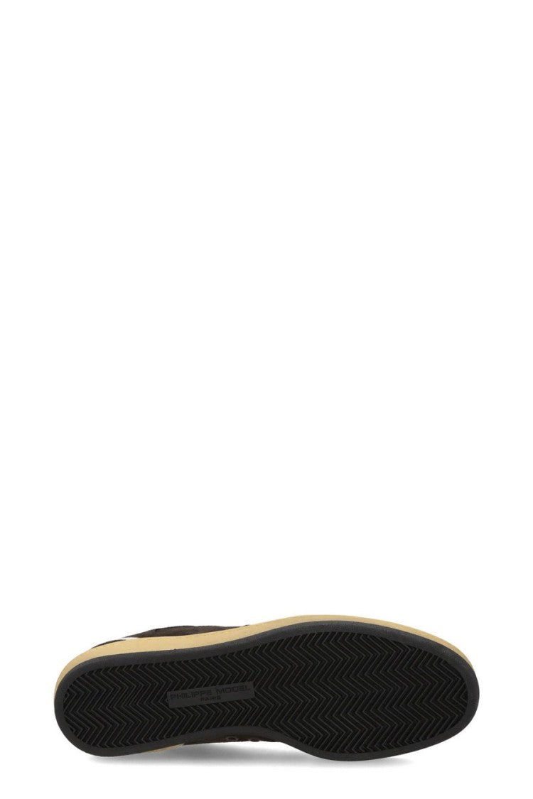 Philippe Model Dark Brown Low-Top Leather Sneakers