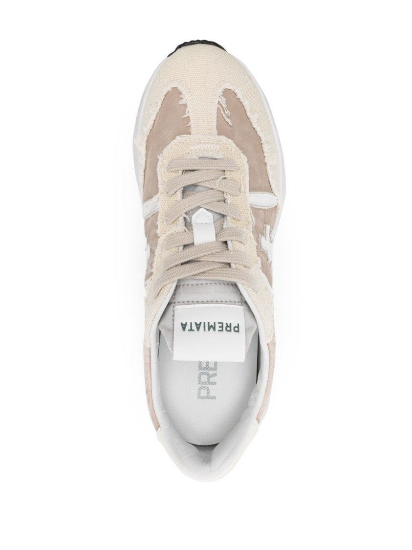 Premiata Layered Beige And Cream Sneakers