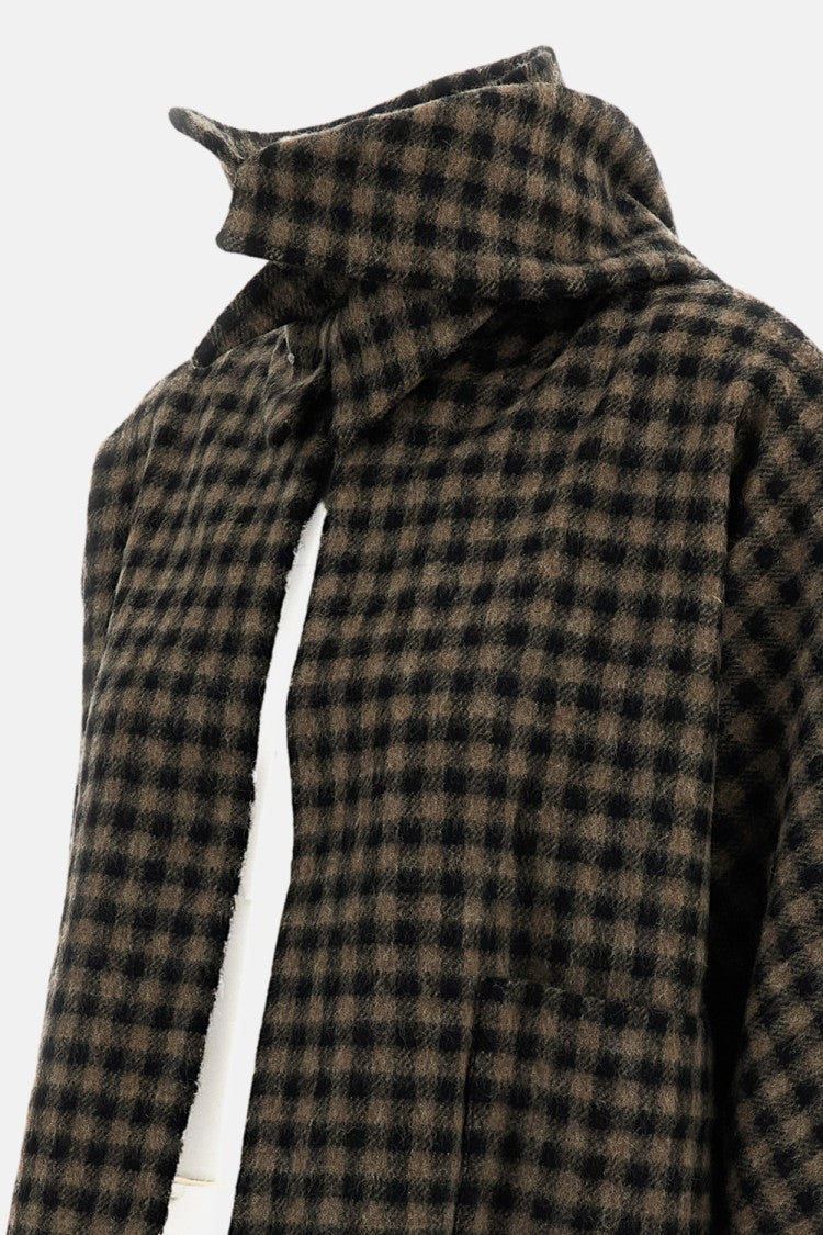 Daniela Gregis Multicolor Peona Bianco Check Wool Bandana Jacket