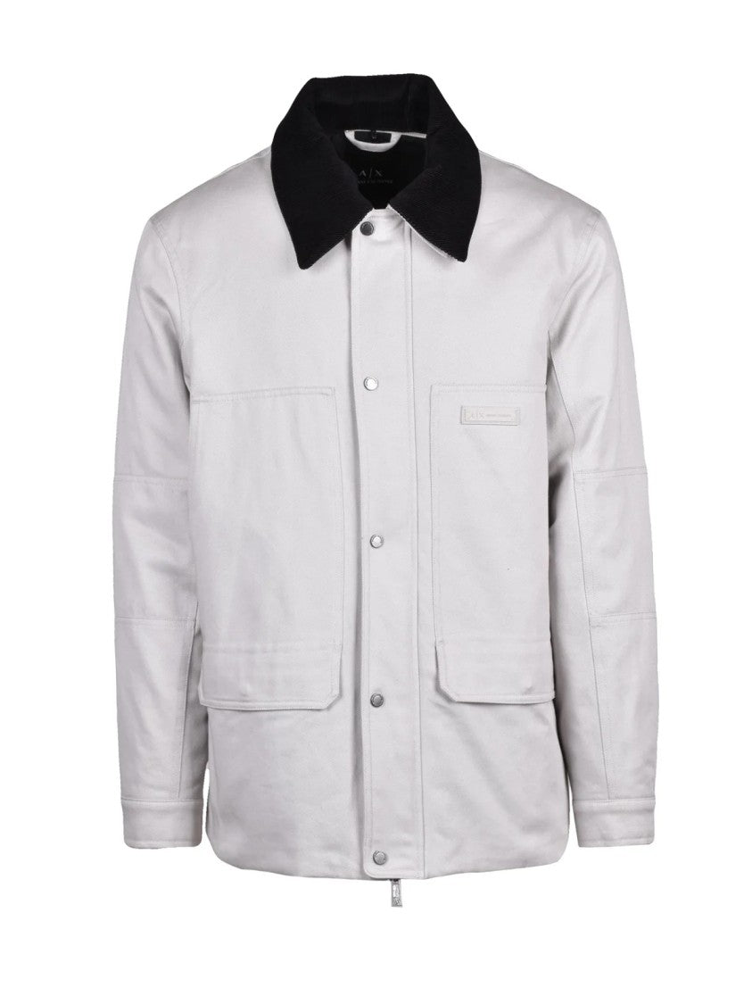 Armani Exchange White Cotton Denim Jacket
