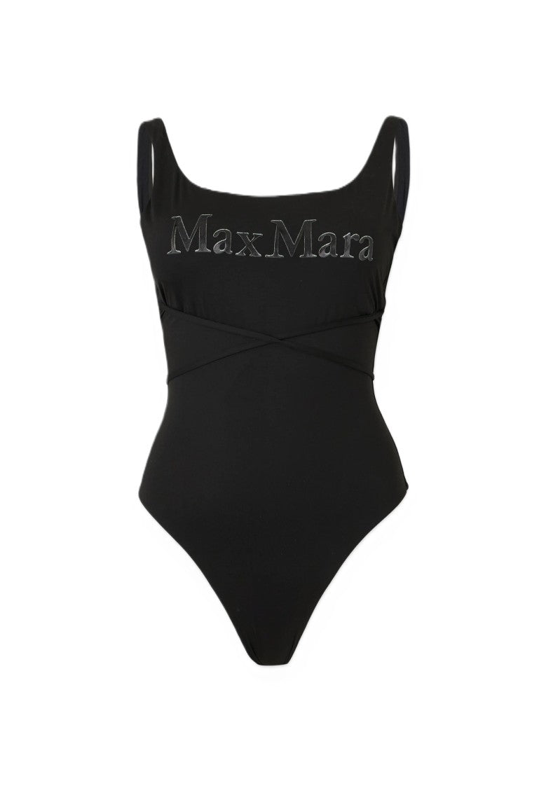 Max Mara Square Neckline One-Piece Swimsuit With Wrap Detail