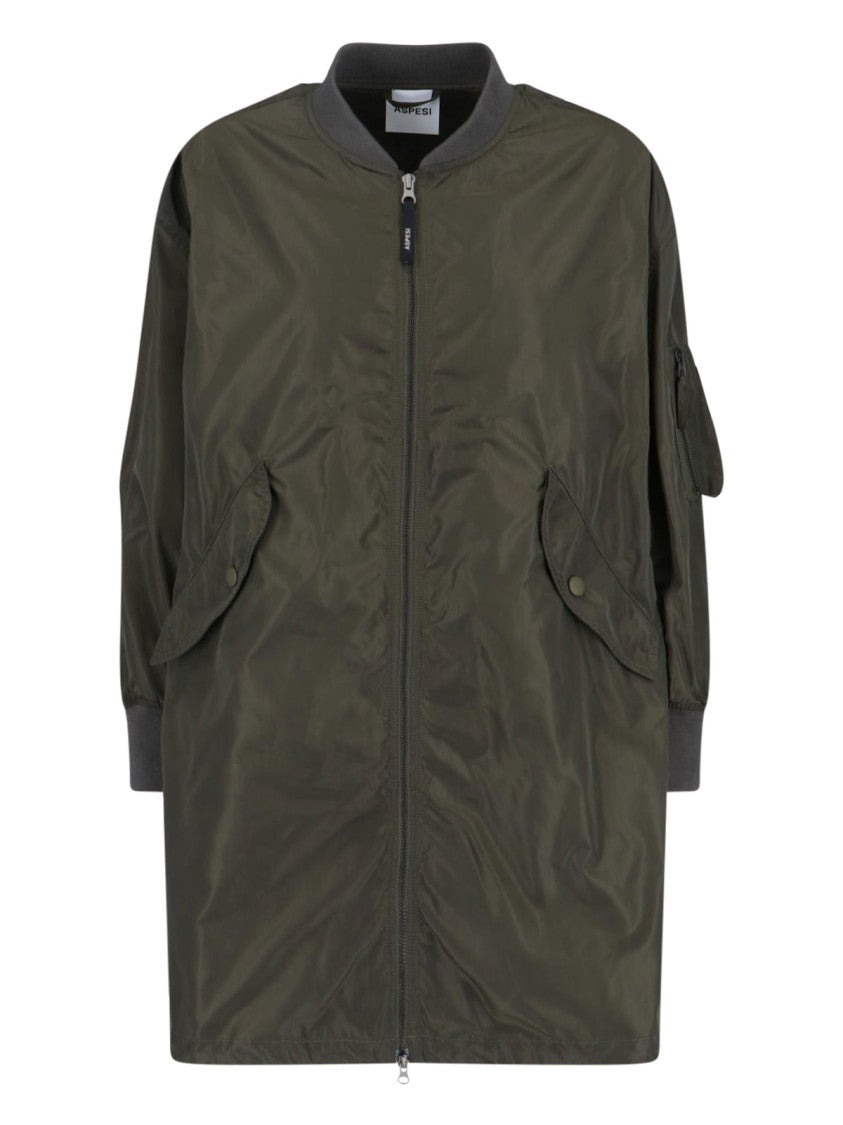 Aspesi Technical Zip-Up Coat – Green